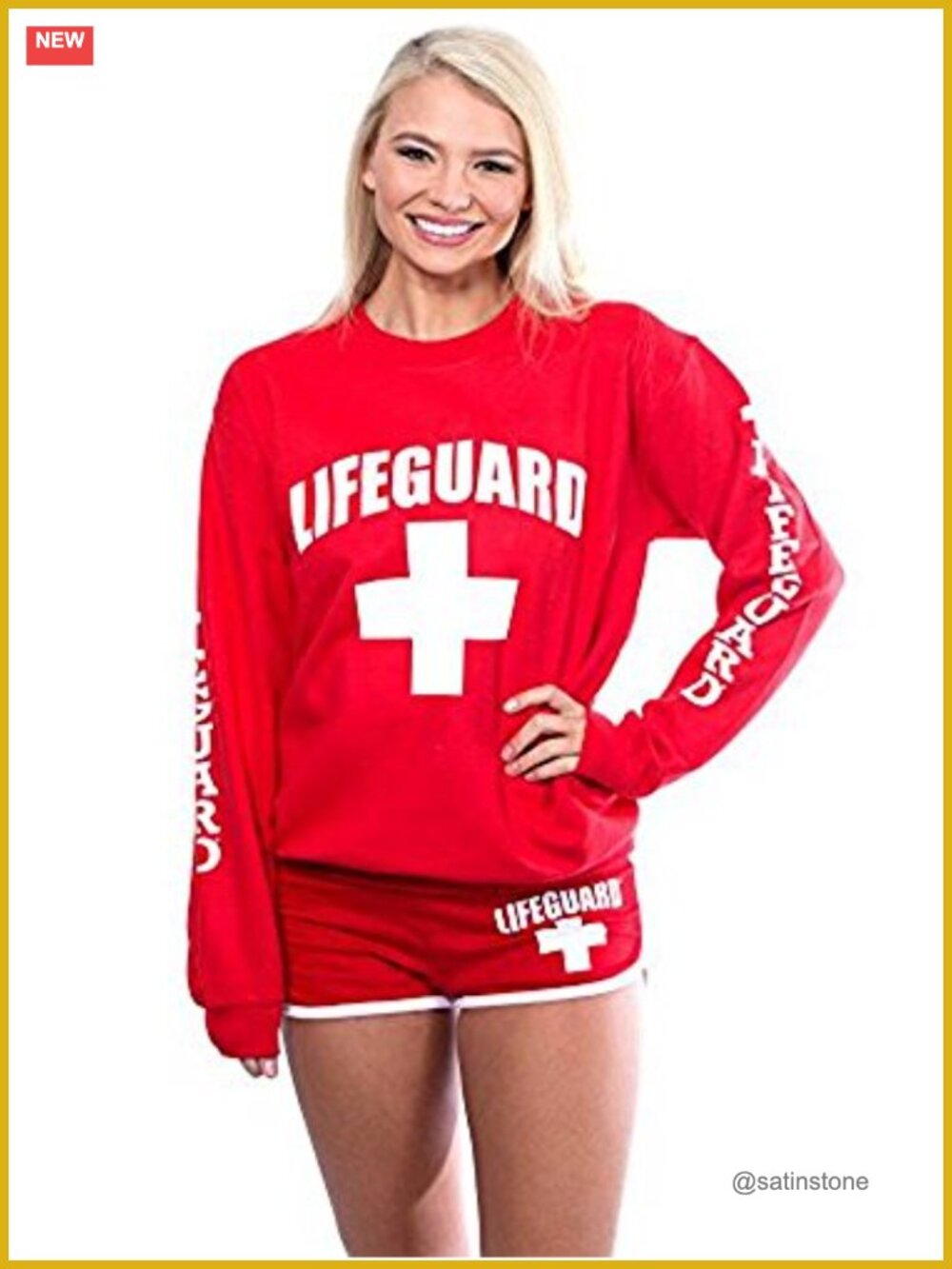 Lifeguard Crew Neck Sweatshirt Cotton Polyester Active Pullover